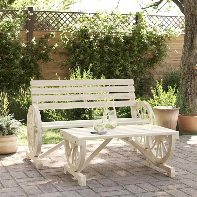 vidaXL 2 Piece Patio Lounge Set Solid Wood Fir