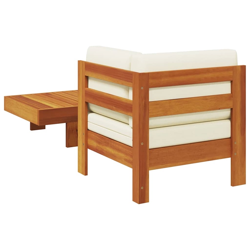 vidaXL 2 Piece Patio Lounge Set with Cream White Cushions Acacia Wood