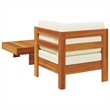 vidaXL 2 Piece Patio Lounge Set with Cream White Cushions Acacia Wood