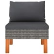 vidaXL Middle Sofas 3 pcs Poly Rattan and Solid Eucalyptus Wood