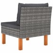 vidaXL Middle Sofas 3 pcs Poly Rattan and Solid Eucalyptus Wood