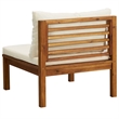 vidaXL 2 Piece Patio Sofa Set with Cream White Cushions Acacia Wood