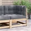 vidaXL Patio Corner Sofa with Gray Cushions Solid Wood Pine