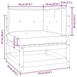 vidaXL Patio Corner Sofa with Gray Cushions Solid Wood Pine