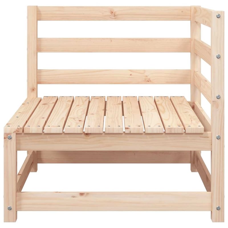 vidaXL Patio Corner Sofa with Gray Cushions Solid Wood Pine