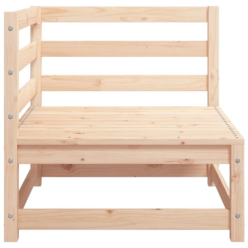 vidaXL Patio Corner Sofa with Gray Cushions Solid Wood Pine