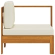 vidaXL Middle Sofa with 1 Armrest Cream White Solid Acacia Wood