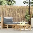 vidaXL 3 Piece Patio Lounge Set with Dark Gray Cushions Bamboo