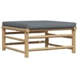 vidaXL 3 Piece Patio Lounge Set with Dark Gray Cushions Bamboo
