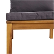 vidaXL Sectional Middle Sofa with Dark Gray Cushions Solid Acacia Wood