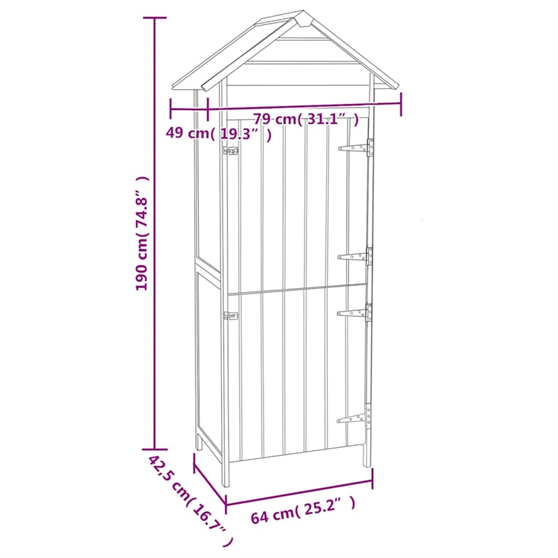 vidaXL Patio Storage Cabinet Brown 16.7