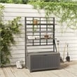 vidaXL Storage Box with Trellis Gray 39