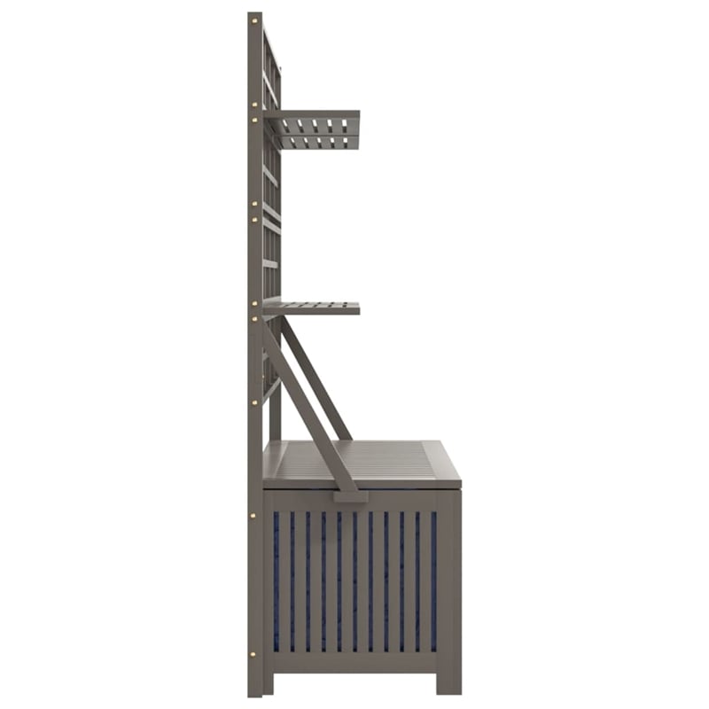vidaXL Storage Box with Trellis Gray 39