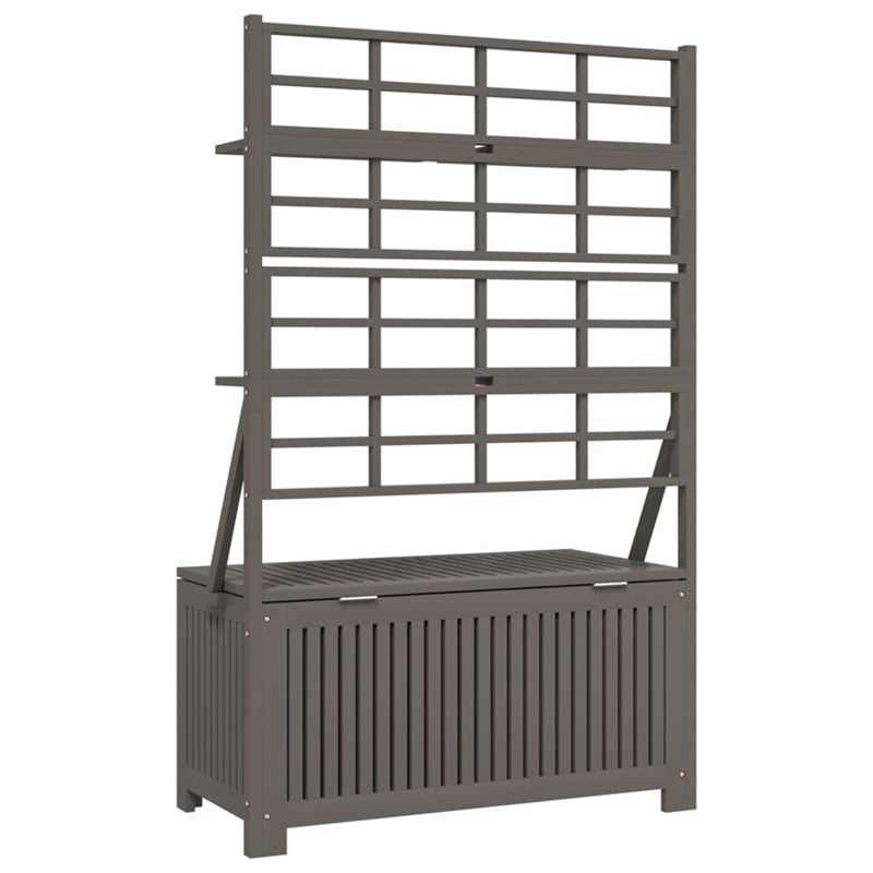 vidaXL Storage Box with Trellis Gray 39