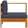 vidaXL Middle Sofa with 1 Armrest Dark Gray Solid Acacia Wood
