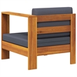 vidaXL Middle Sofa with 1 Armrest Dark Gray Solid Acacia Wood