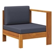 vidaXL Middle Sofa with 1 Armrest Dark Gray Solid Acacia Wood