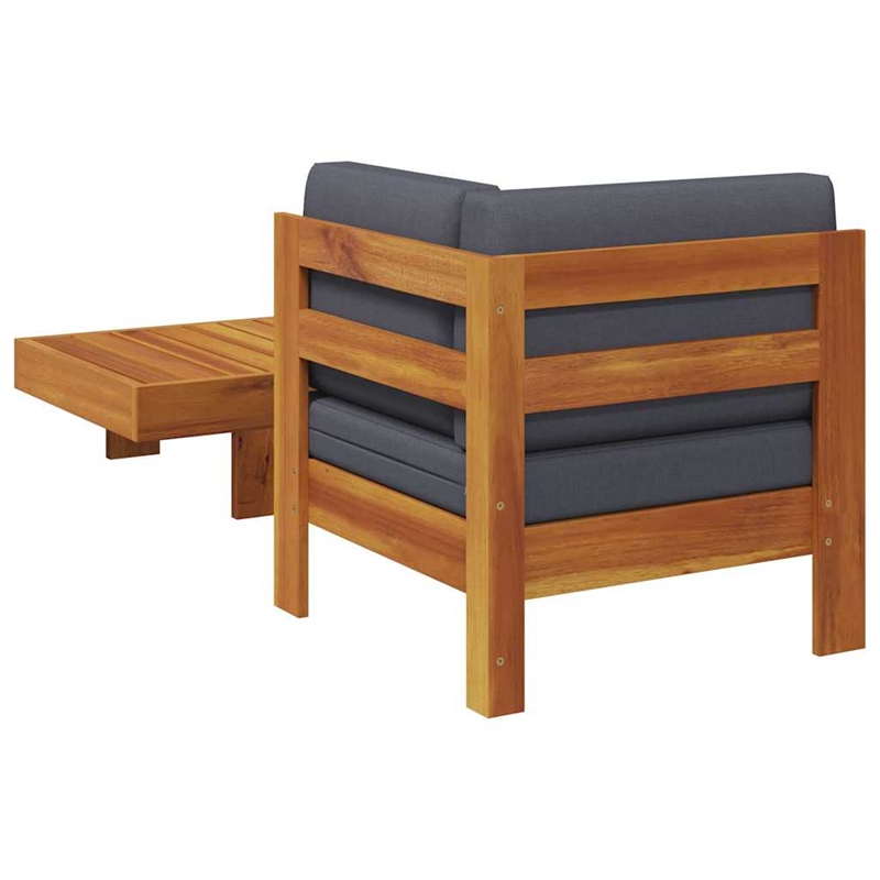 vidaXL 2 Piece Patio Lounge Set with Dark Gray Cushions Acacia Wood
