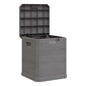 vidaXL Patio Storage Box 23.8 gal Brown Plastic