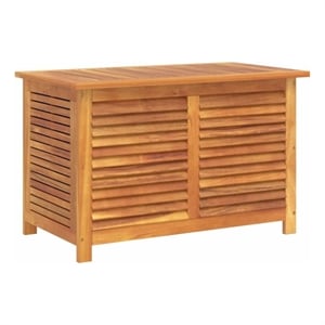 vidaXL Garden Storage Box with Louver 35.4&quotx19.7&quotx22&quot Solid Wood Acacia