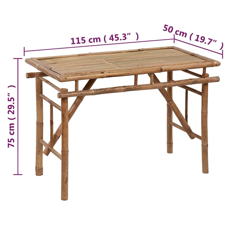 vidaXL Folding Patio Table 45.3
