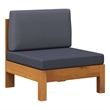 vidaXL Middle Sofa with Dark Gray Cushions Solid Acacia Wood