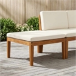 vidaXL Garden Footrest with Cushion Solid Acacia Wood Natural