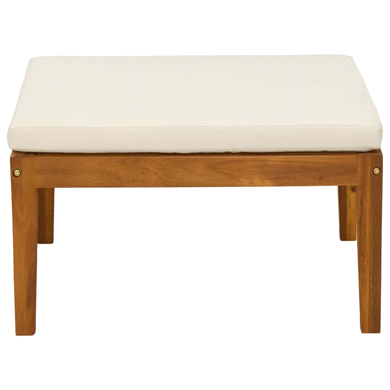 vidaXL Garden Footrest with Cushion Solid Acacia Wood Natural