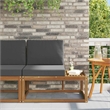 vidaXL Outdoor End Sofa Natural and Anthracite Solid Acacia Wood