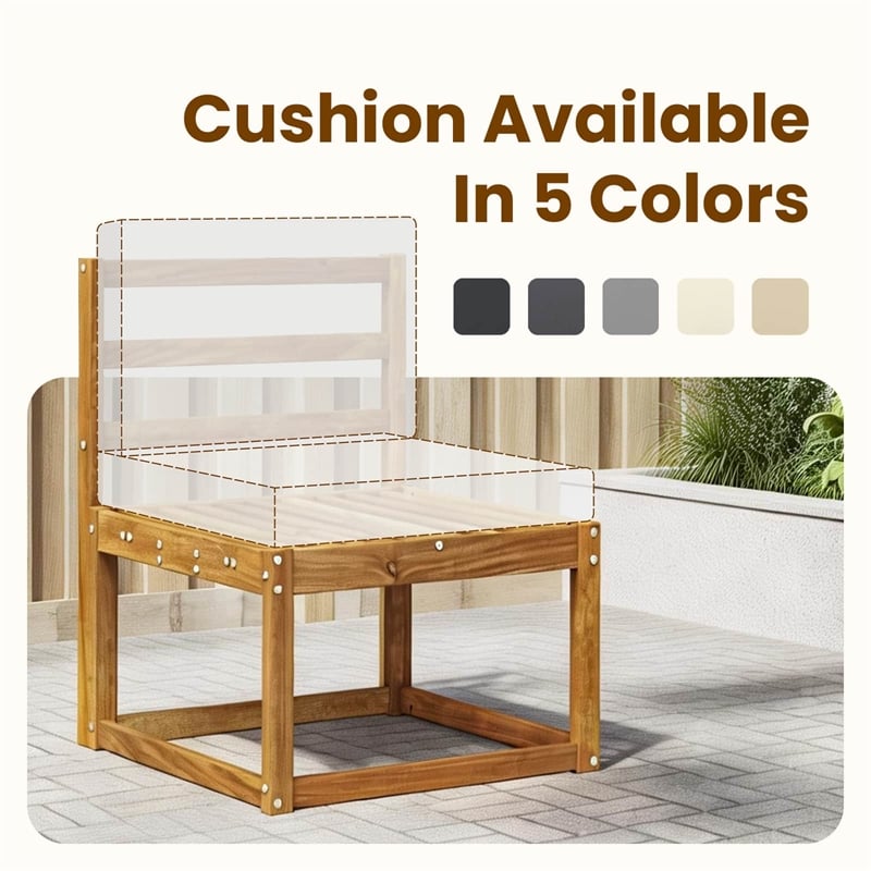vidaXL Outdoor End Sofa Natural and Anthracite Solid Acacia Wood