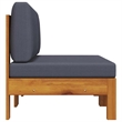 vidaXL Middle Sofas 2 pcs with Dark Gray Cushions Solid Acacia Wood