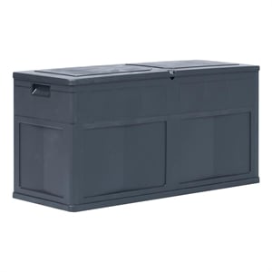 vidaXL Patio Storage Box 84.5 gal Black Plastic