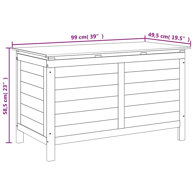 vidaXL Patio Storage Box White 39