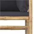 vidaXL 2 Piece Patio Lounge Set with Dark Gray Cushions Bamboo