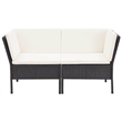 vidaXL 6 Piece Patio Lounge Set with Cushions Poly Rattan Black