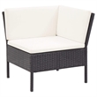 vidaXL 6 Piece Patio Lounge Set with Cushions Poly Rattan Black