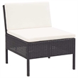 vidaXL 6 Piece Patio Lounge Set with Cushions Poly Rattan Black