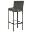 vidaXL Garden Bar Stools with Cushions 4 pcs Gray Poly Rattan