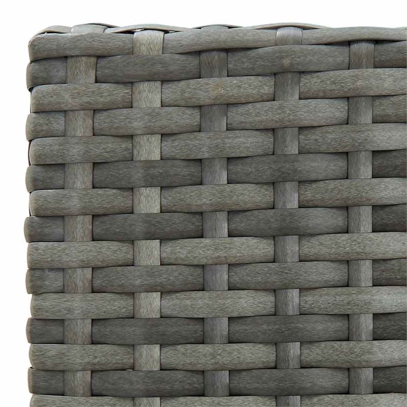 vidaXL Garden Bar Stools with Cushions 4 pcs Gray Poly Rattan
