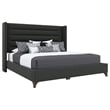 Savelle Channel Upholstered Bed King Charcoal Performance Fabric