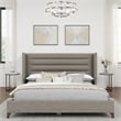 Savelle Channel Upholstered Bed King Fabric Gray Performance Fabric