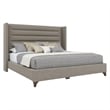 Savelle Channel Upholstered Bed King Fabric Gray Performance Fabric