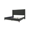 Savelle Upholstered Bed King Charcoal Performance Fabric