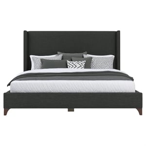 Savelle Upholstered Bed King Charcoal Performance Fabric