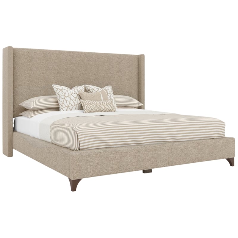 Savelle Upholstered Bed King Tan Performance Fabric