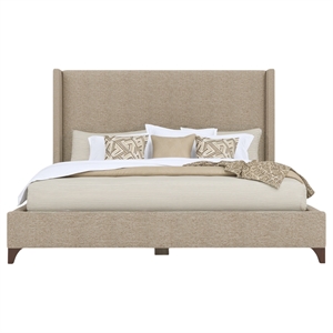 Savelle Upholstered Bed King Tan Performance Fabric
