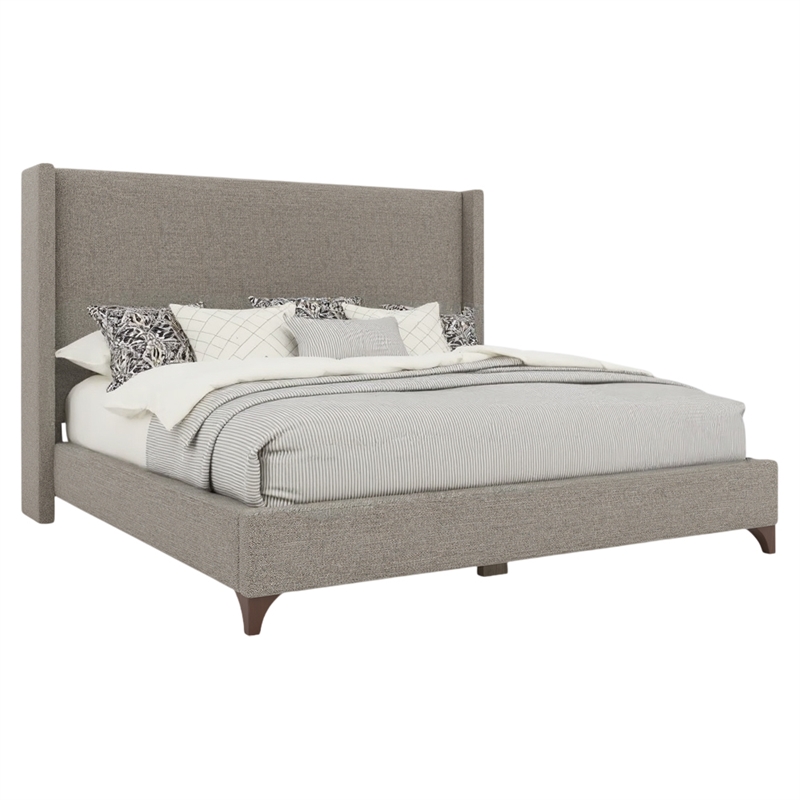 Savelle Upholstered Bed King Gray Performance Fabric