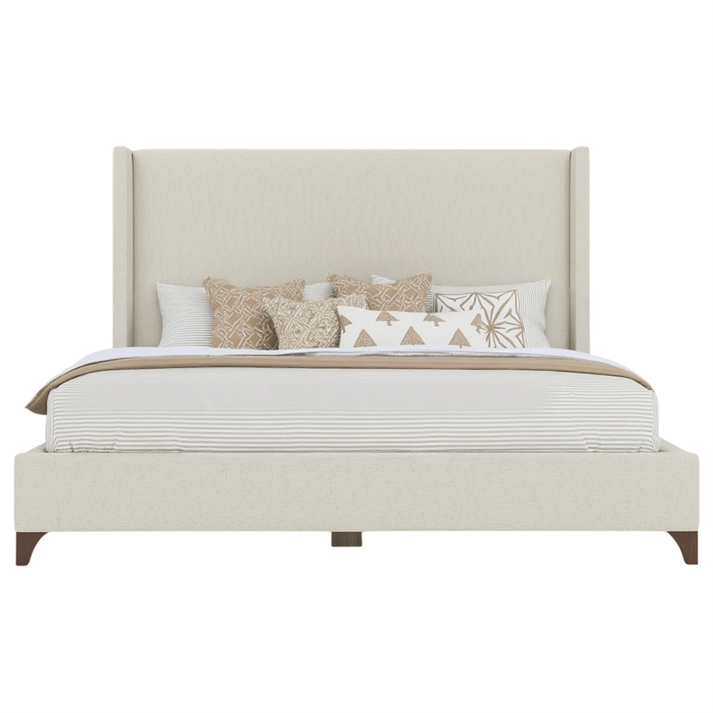 Savelle Upholstered Bed King Off White Performance Fabric
