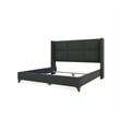 Savelle Square Upholstered Bed King Charcoal Performance Fabric