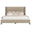 Savelle Square Upholstered Bed King Tan Performance Fabric